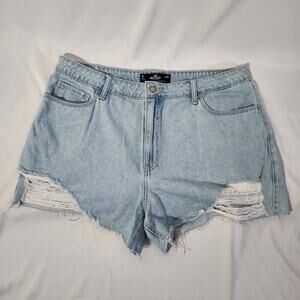 Hollister Ultra High Rise Mom Shorts Size 33 Denim Jean Cut Off Cotton